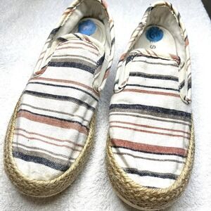 Espirit Striped Print Espadrille Slip On Canvas Shoes Size 6.5